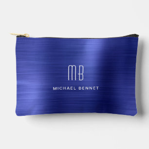 Pochette À Accessoires Monogramme Moderne Bleu Marine