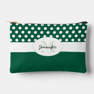 Pochette À Accessoires Monogramme motif rétro pois vert foncé