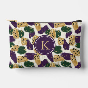 Pochette À Accessoires Monogramme Motif vert violet or brosses