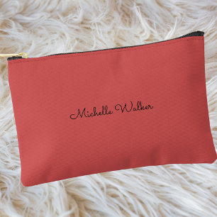Pochette À Accessoires Monogramme noir simple et élégant