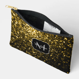 Pochette À Accessoires Monogramme paillettes scintillantes de fausse doru