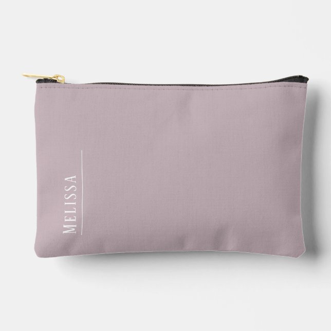 Pochette À Accessoires monogramme personnalisé, mauve moderne (Recto)