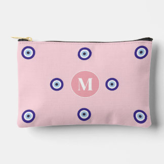 Pochette À Accessoires Monogramme personnalisé motif œil diabolique rose