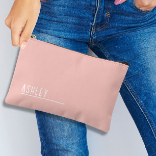 Pochette À Accessoires Monogramme personnalisé, rose pâle nouvelle ligne