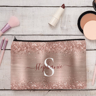 Pochette À Accessoires Monogramme Rose Gold Faux-Parties scintillant Girl