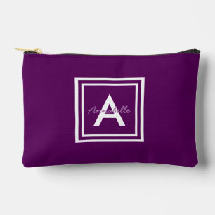 Pochette À Accessoires Monogramme violet personnalisé