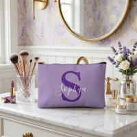 Monogramme Violet Simple Personnalisé