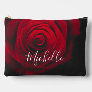 Pochette À Accessoires Monographie personnalisée rose rouge photo vintage