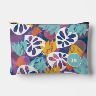 Pochette À Accessoires Monographie tropicale bleu joli Imprimer Couper Sa