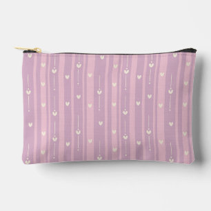 Pochette À Accessoires Motif à rayures de cœur rougissant