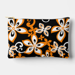 POCHETTE À ACCESSOIRES MOTIF ALOHA HAWAII EN NOIR/ORANGE