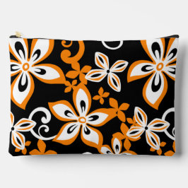 POCHETTE À ACCESSOIRES MOTIF ALOHA HAWAII EN NOIR/ORANGE