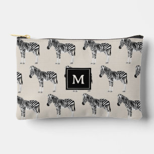 Pochette À Accessoires Motif animal exotique zèbre Monogramme beige
