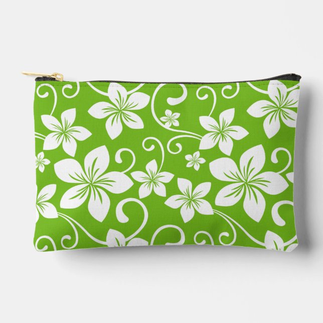 POCHETTE À ACCESSOIRES MOTIF BLUE HAWAII À LIME (Recto)