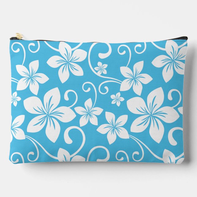 POCHETTE À ACCESSOIRES MOTIF BLUE HAWAII EN BLEU (Recto)