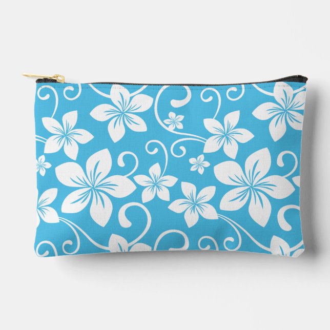 POCHETTE À ACCESSOIRES MOTIF BLUE HAWAII EN BLEU (Recto)