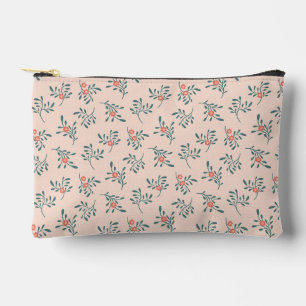 Pochette À Accessoires Motif botanique floral sarcelle rose