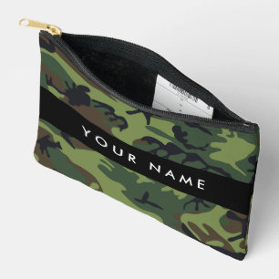 Pochette À Accessoires Motif Camouflage Vert, Votre nom, Personnaliser