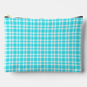 Pochette À Accessoires Motif carreaux bleu blanc grand