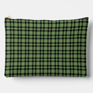 Pochette À Accessoires Motif carreaux vert noir grand