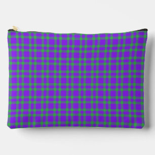 Pochette À Accessoires Motif carreaux violet vert grand
