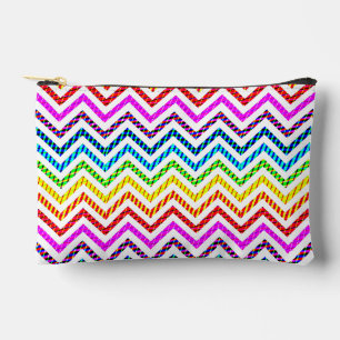 Pochette À Accessoires Motif Chevron Arc-en-Ciel Sauvage