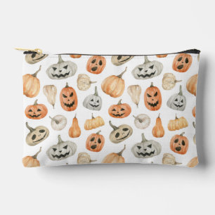Pochette À Accessoires Motif Citrouille d'aquarelle amusant