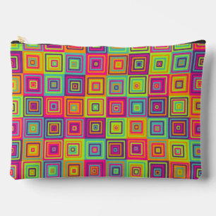 Pochette À Accessoires Motif de Carrés Colorés