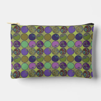 Pochette À Accessoires Motif de cercle abstrait vert pourpre