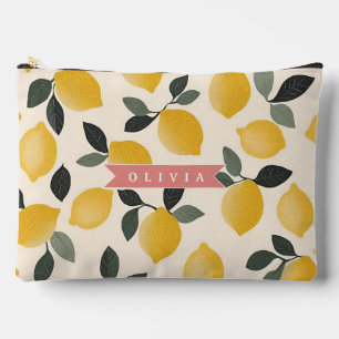Pochette À Accessoires Motif de citron mignon personnalisé frais d'été