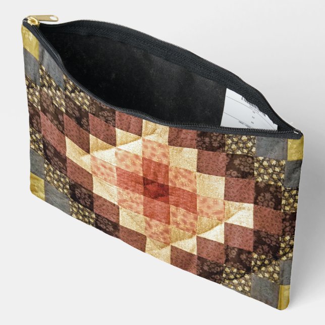 Pochette À Accessoires Motif de courtepointe Heirloom (Ouvrir)