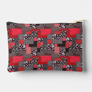 Pochette À Accessoires Motif de courtepointure florale patchwork rétro