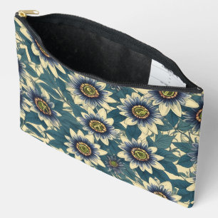 Pochette À Accessoires Motif de fleurs de la passion bleue