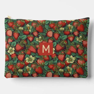 Pochette À Accessoires Motif de fraises Monogramme personnalisé