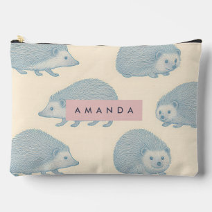 Pochette À Accessoires Motif de hérisson charmant personnalisé