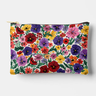 Pochette À Accessoires Motif de jardin floral de pensées printanières lum