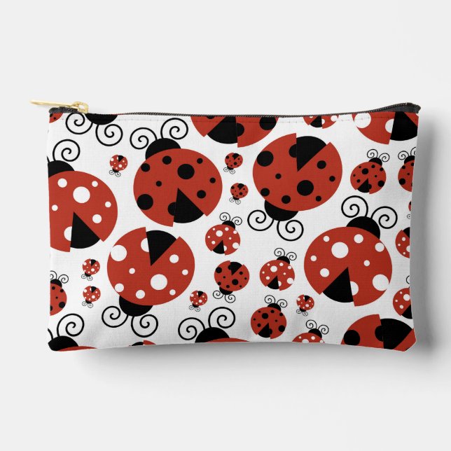 Pochette À Accessoires Motif De Ladybugs, Mignons Ladybugs, Red Ladybugs (Recto)