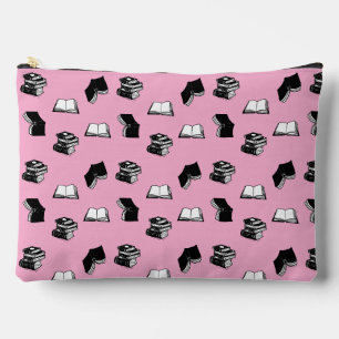 Pochette À Accessoires Motif de livre bibliophile livresque moderne rose