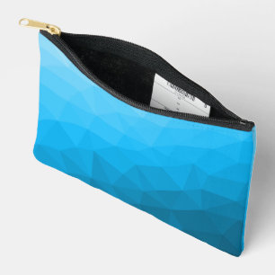 Pochette À Accessoires Motif de maillage géométrique dégradé cyan bleu