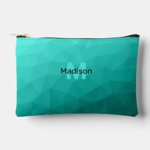 Pochette À Accessoires Motif de maillage géométrique turquoise Turquoise