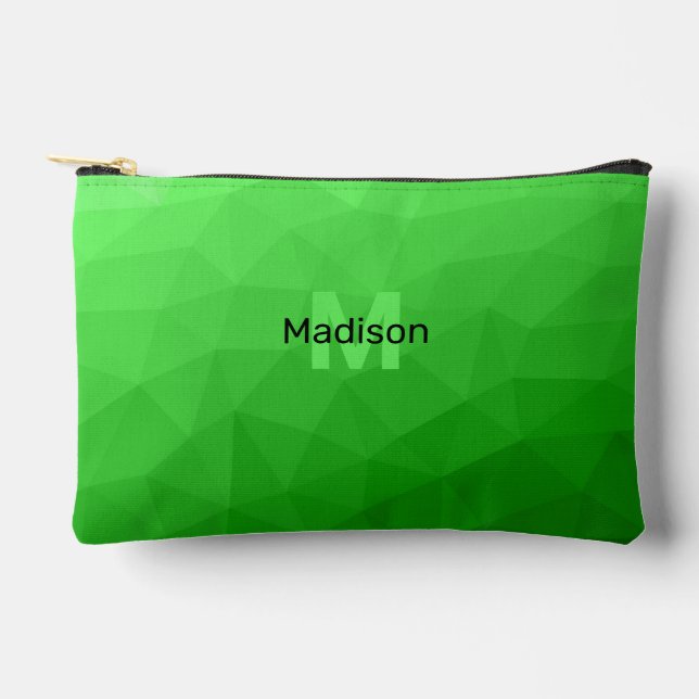 Pochette À Accessoires Motif de maillage géométrique vert clair (Recto)