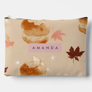 Pochette À Accessoires Motif de pâtisserie Pastel Cream Puff personnalisé