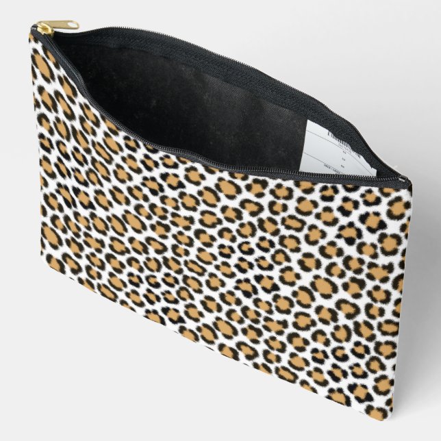 Pochette À Accessoires Motif de répétition de l'effet de fourrure simulé  (Ouvrir)
