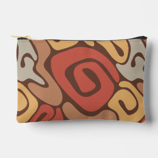 Pochette À Accessoires Motif de spirale chaude en brun et rouille