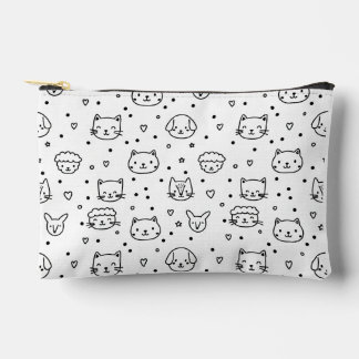 Pochette À Accessoires Motif de visages de créatures Kawaii