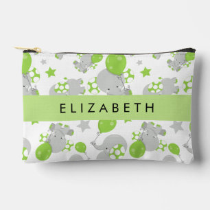 Pochette À Accessoires Motif D'Eléphants, Eléphants Mignons, Votre Nom