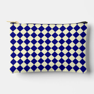 Pochette À Accessoires Motif diamant à carreaux jaune bleu petit