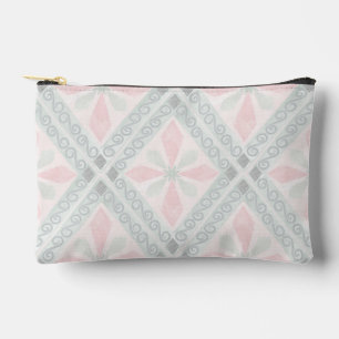 Pochette À Accessoires Motif diamant pastel vert et rose