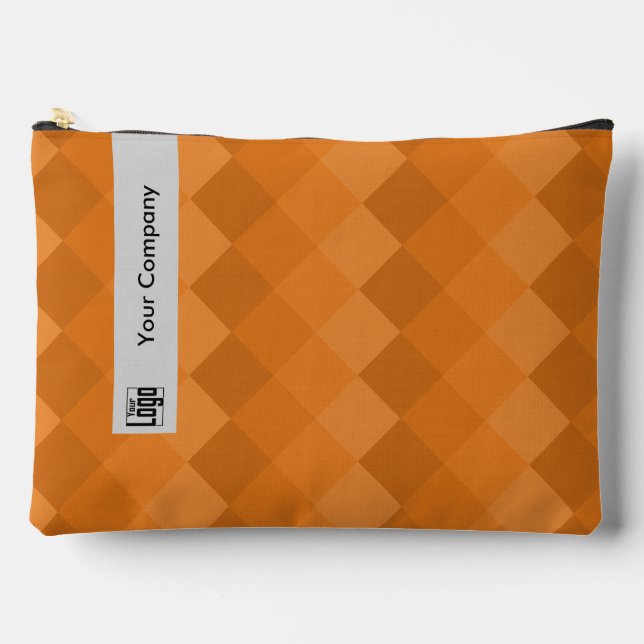 Pochette À Accessoires Motif Diamond promotionnel gris noir orange (Recto)