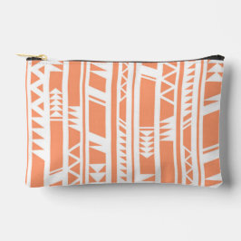 Pochette À Accessoires Motif d'imprimé tribal blanc et bracelet